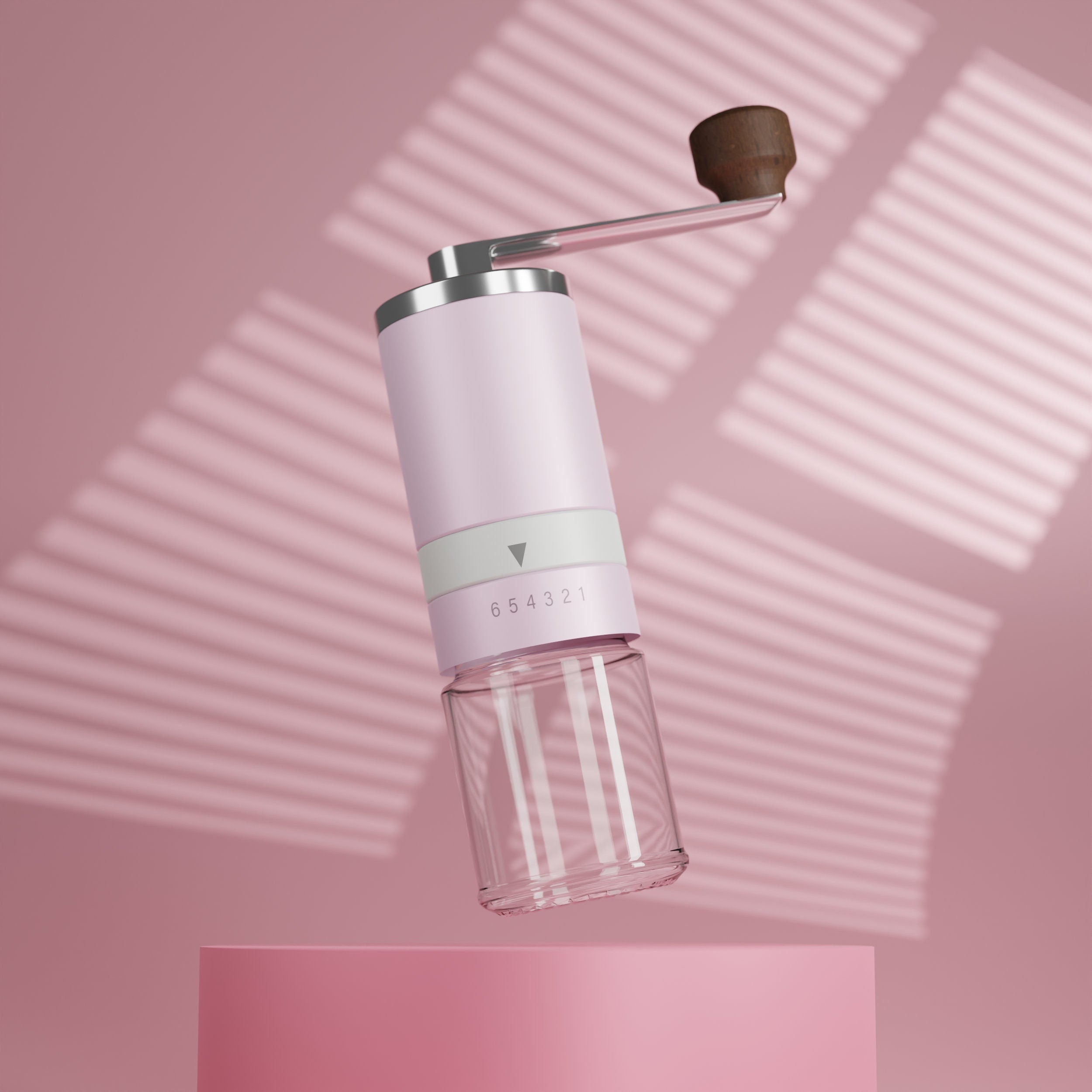 Pink Manual Ceramic Burr Coffee Grinder